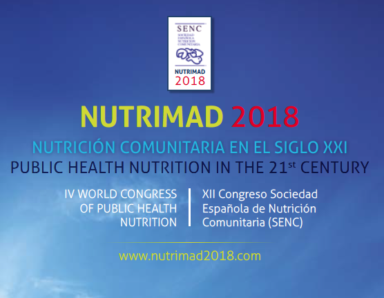 Congrés Nutrimad 2018 (Madrid, octubre). Data límit d’enviament d’abstracts: 3 de juny
