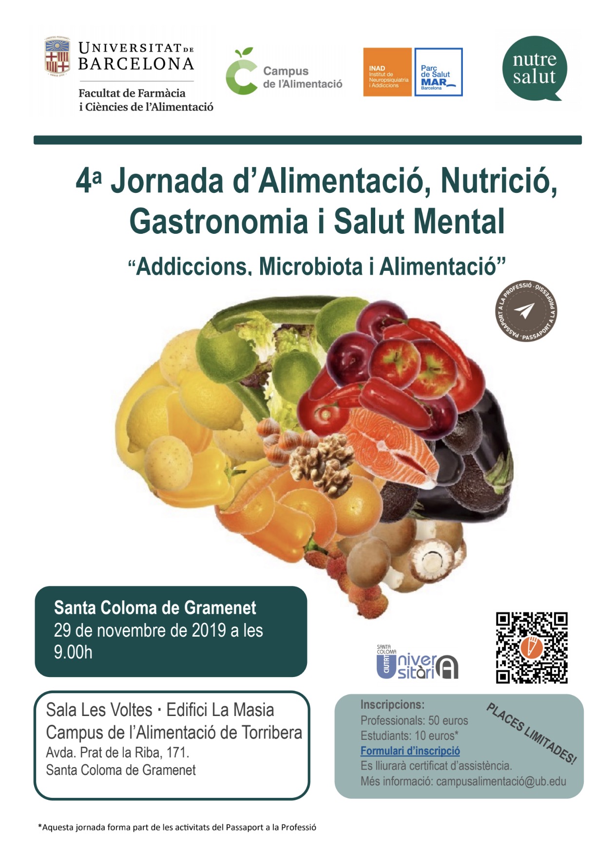 IV Jornada d’Alimentació, Nutrició, Gastronomia i Salut Mental, 29 de novembre (Campus de l’Alimentació de Torribera, Santa Coloma de Gramenet)