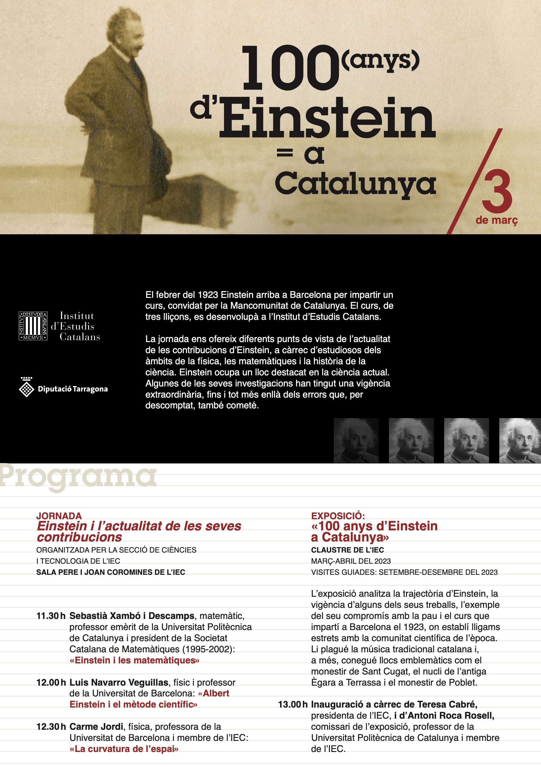 Jornada: Einstein i l’actualitat de les seves contribucions (organitza l’IEC)